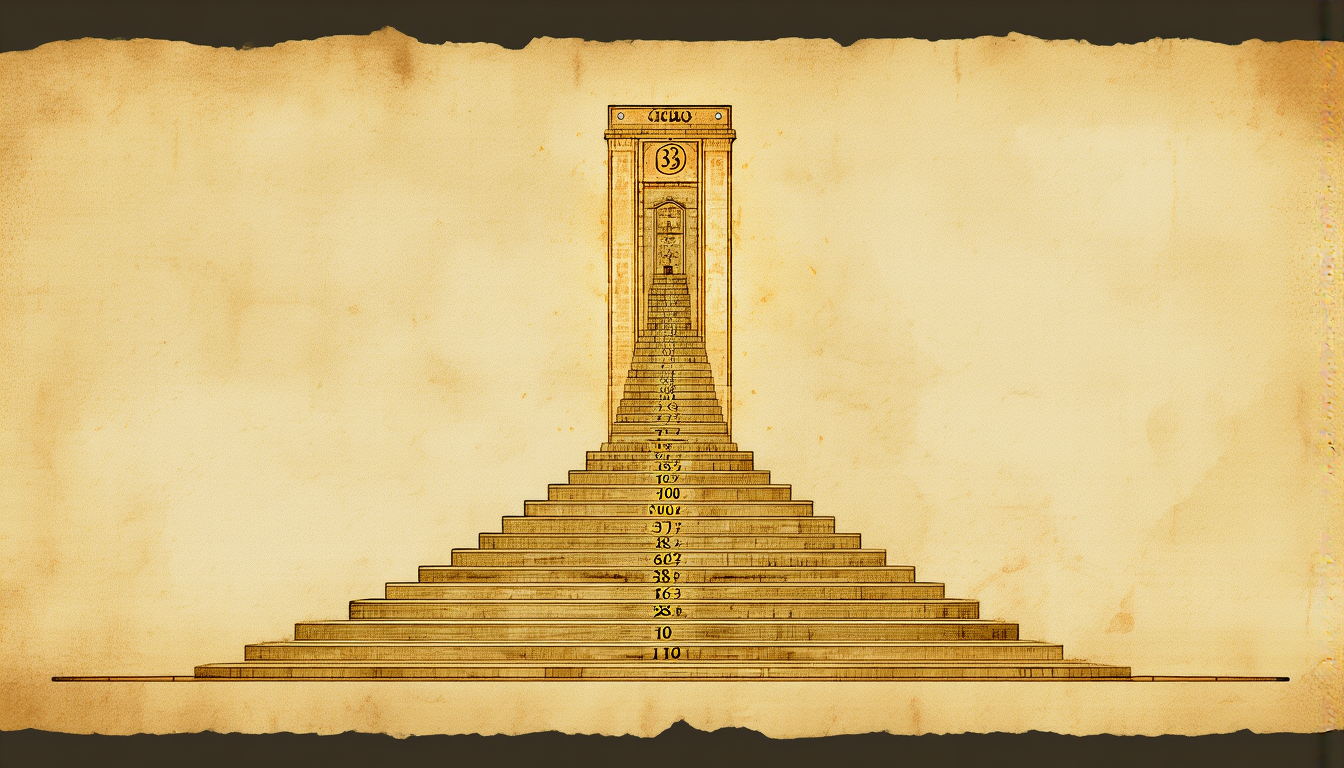 The 33rd door, the count running down by nines to the door at 33